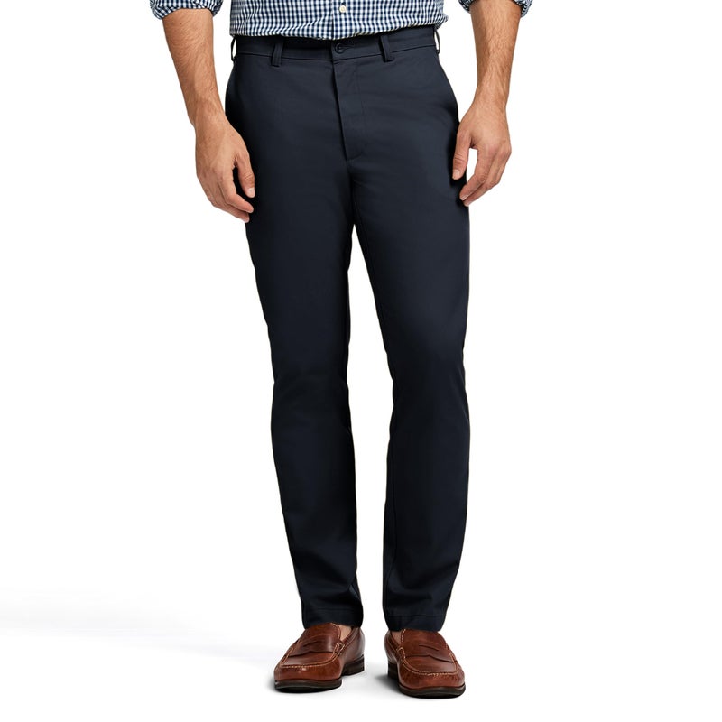 IZOD Men's American Chino Flat-Front Straight-Fit Pants, Navy, 38W x 32L - Image 1